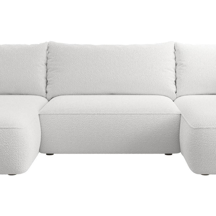 NADUVI Collection Philipa U-bank Links met Slaapfunctie - Bouclé - Lichtgrijs