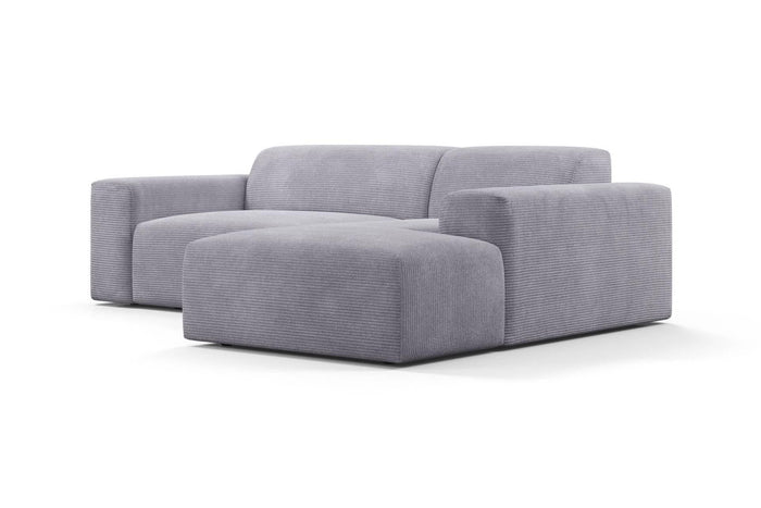 NADUVI Collection Nina Hoekbank Rechts - Ribstof - Lichtgrijs