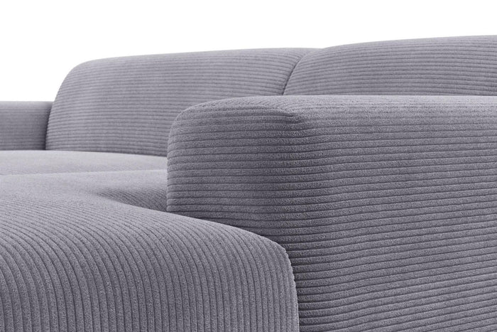 NADUVI Collection Nina Hoekbank Rechts - Ribstof - Lichtgrijs