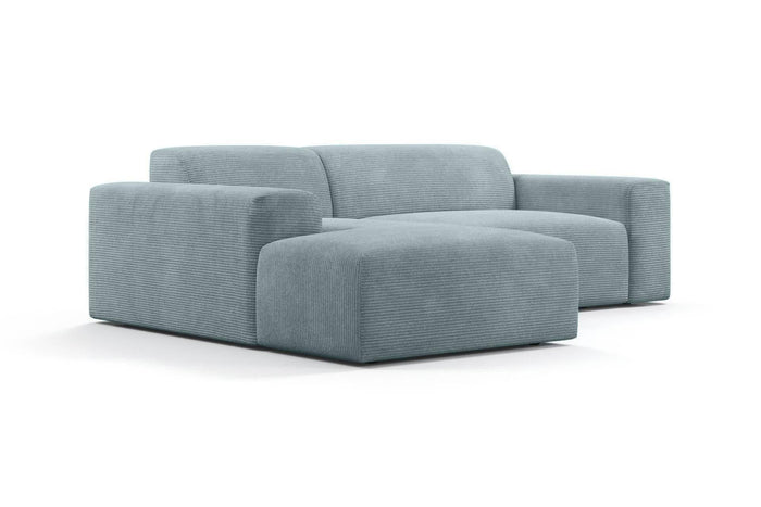 NADUVI Collection Nina Hoekbank Links - Ribstof - Grijsblauw