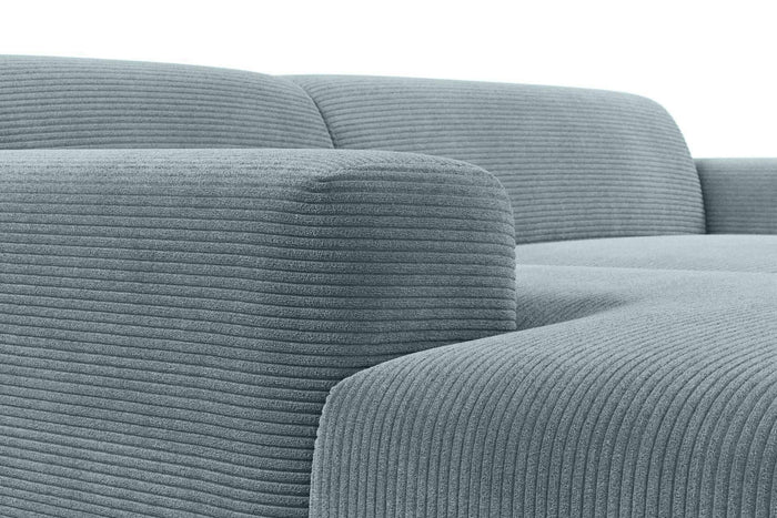 NADUVI Collection Nina Hoekbank Links - Ribstof - Grijsblauw