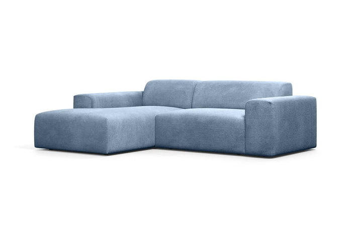 NADUVI Collection Nina Hoekbank Links - Ribstof - Lichtblauw