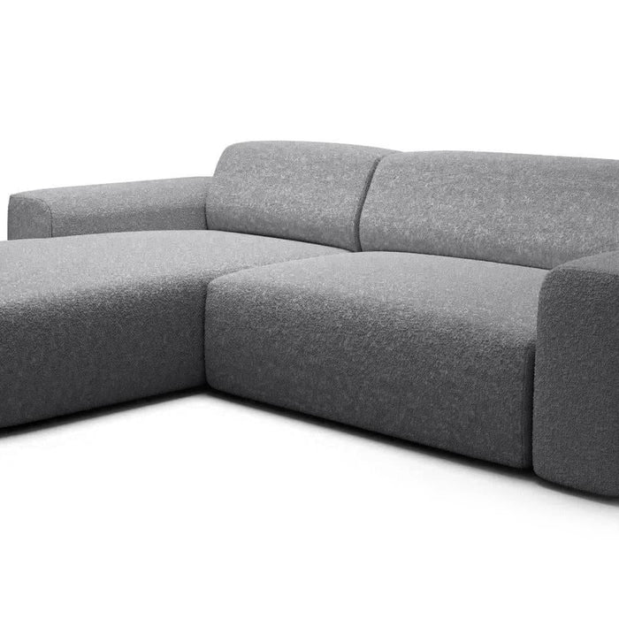 NADUVI Collection Nina Hoekbank Links - Bouclé - Lichtgrijs
