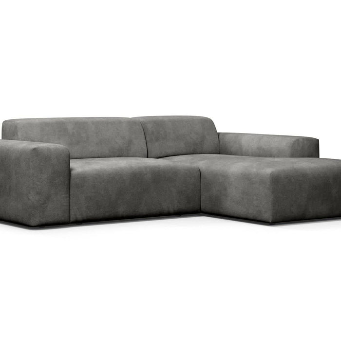 NADUVI Collection Nina Hoekbank Rechts - Velvet - Donkergrijs