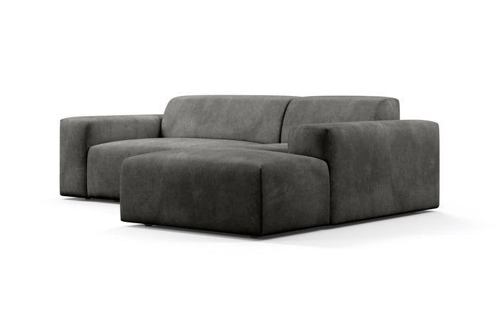 NADUVI Collection Nina Hoekbank Rechts - Velvet - Donkergrijs