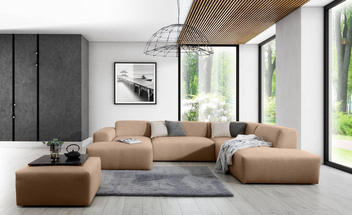 NADUVI Collection Nina U-bank Rechts - Ribstof - Hazelnootbruin