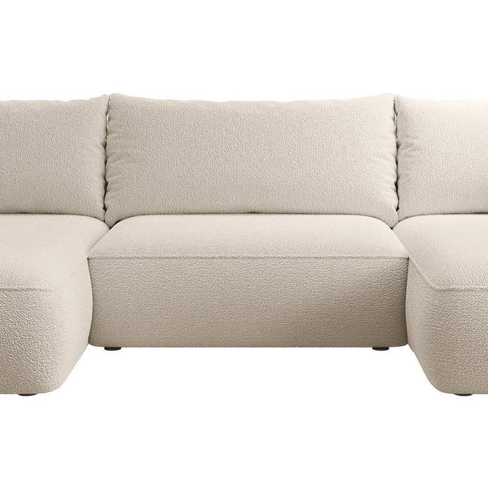 NADUVI Collection Philipa U-bank Links met Slaapfunctie - Bouclé - Beige