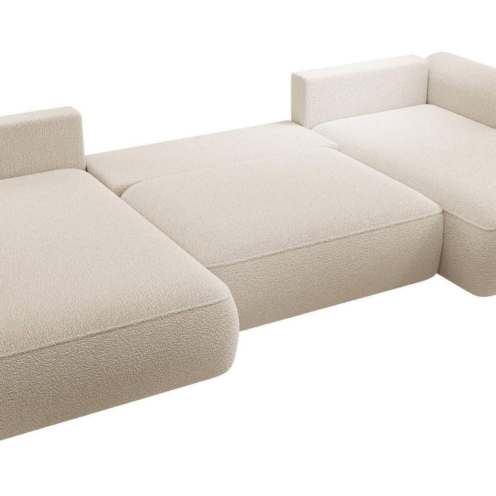 NADUVI Collection Philipa U-bank Links met Slaapfunctie - Bouclé - Beige