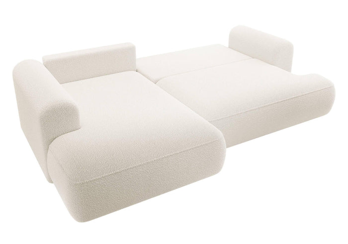 NADUVI Collection Philipa Hoekbank Big Links met Slaapfunctie - Bouclé - Crème