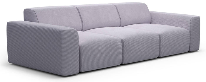 NADUVI Collection Nina 3-zitsbank - Ribstof - Lichtgrijs