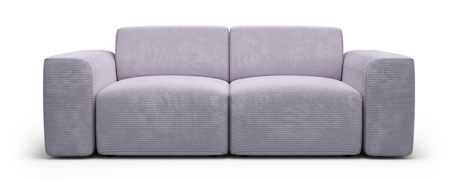 NADUVI Collection Nina 2-zitsbank - Ribstof - Lichtgrijs