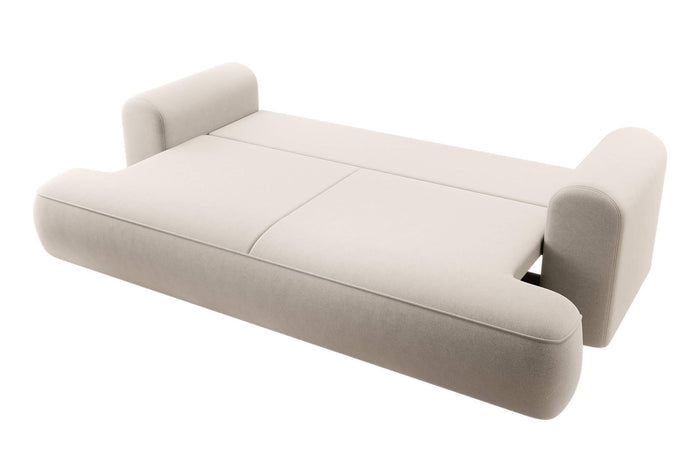 NADUVI Collection Philipa 3-zitsbank met Slaapfunctie - Velvet - Crème