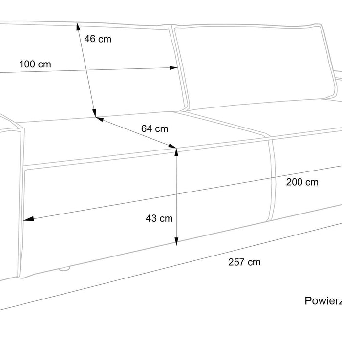 NADUVI Collection Galine 3-zitsbank met Slaapfunctie - Bouclé - Crème