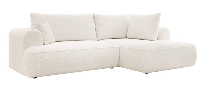 NADUVI Collection Philipa Hoekbank Big Rechts met Slaapfunctie - Bouclé - Crème