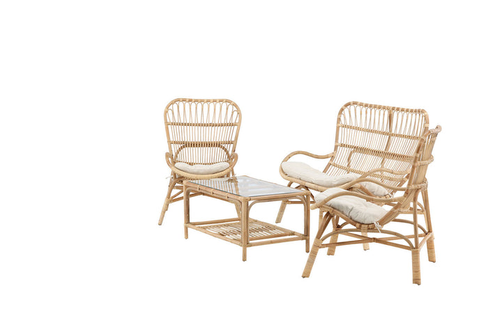 Rebellenclub Merit Loungeset - Naturel Rattan