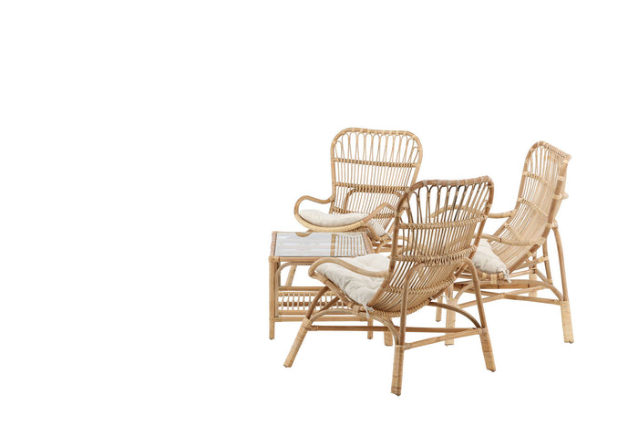 Rebellenclub Merit Loungeset - Naturel Rattan
