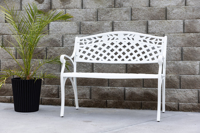 Rebellenclub Priz Tuinbankje - 100 x 60cm - Wit