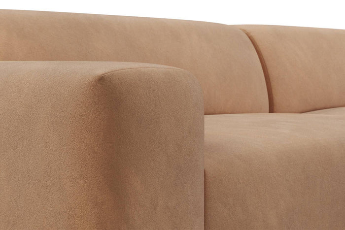 NADUVI Collection Nina Big Hoekbank Links - Velvet - Camel bruin