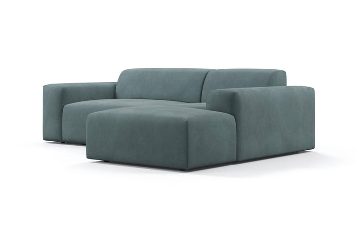 NADUVI Collection Nina Hoekbank Rechts - Velvet - Petrolblauw