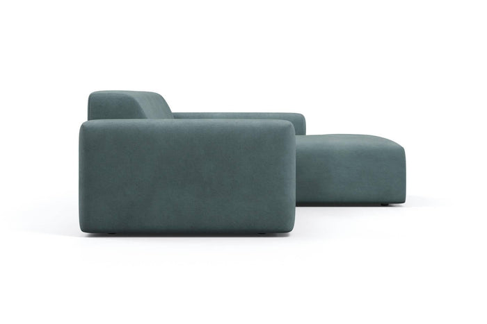 NADUVI Collection Nina Hoekbank Rechts - Velvet - Petrolblauw