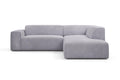 NADUVI Collection Nina Big Hoekbank Rechts - Ribstof - Lichtgrijs