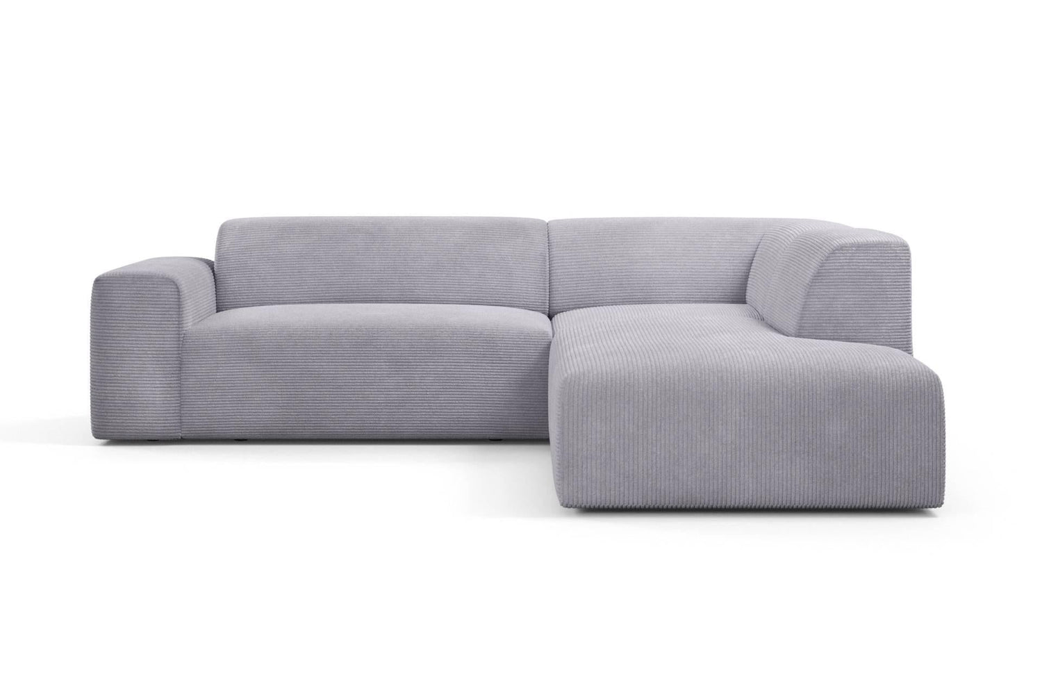 NADUVI Collection Nina Big Hoekbank Rechts - Ribstof - Lichtgrijs