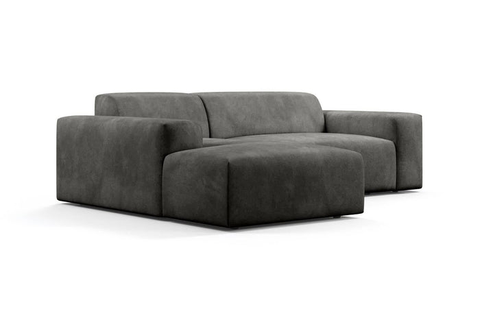 NADUVI Collection Nina Hoekbank Links - Velvet - Donkergrijs