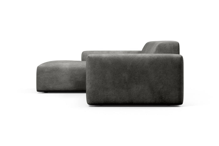 NADUVI Collection Nina Hoekbank Links - Velvet - Donkergrijs