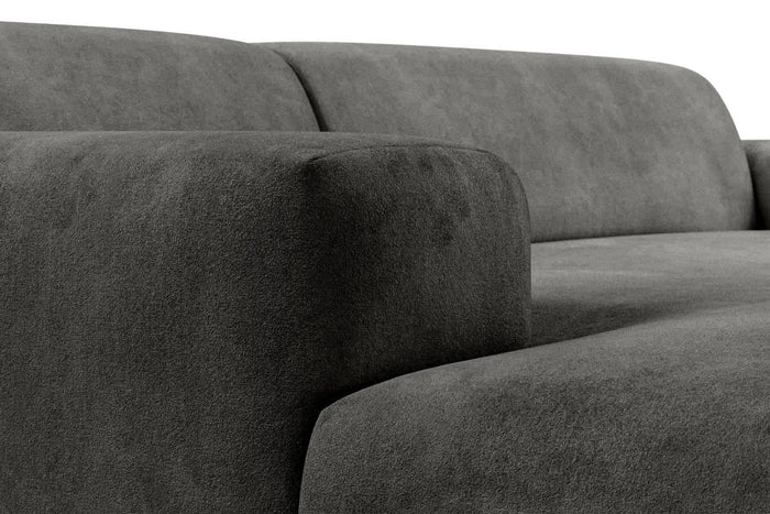 NADUVI Collection Nina Hoekbank Links - Velvet - Donkergrijs