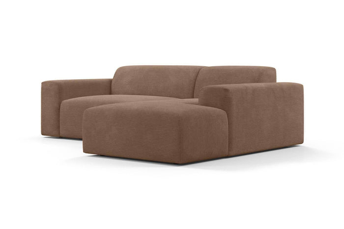NADUVI Collection Nina Hoekbank Rechts - Ribstof - Hazelnootbruin