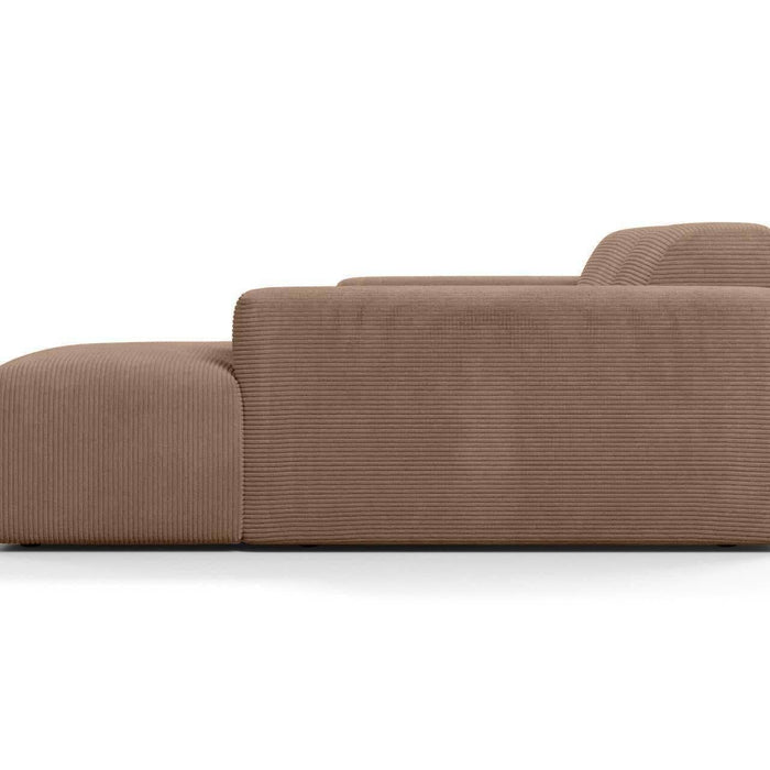 NADUVI Collection Nina Hoekbank Rechts - Ribstof - Hazelnootbruin