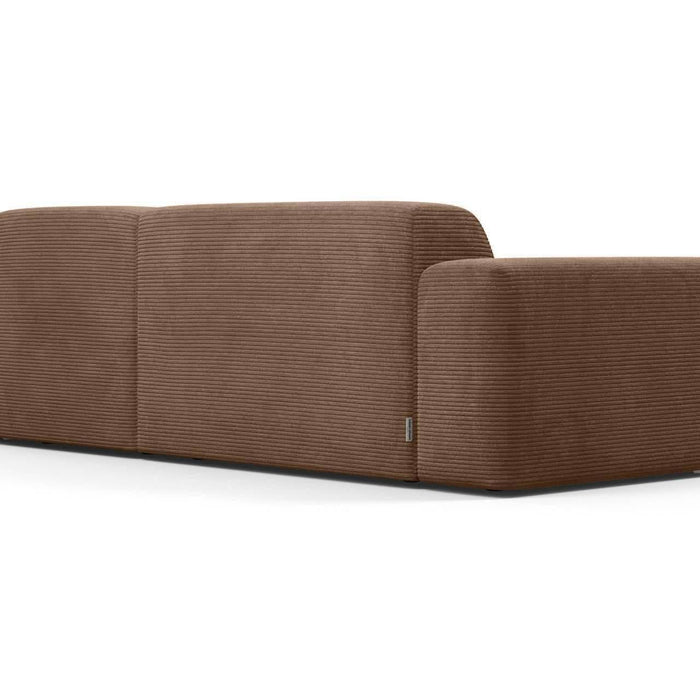 NADUVI Collection Nina Hoekbank Rechts - Ribstof - Hazelnootbruin
