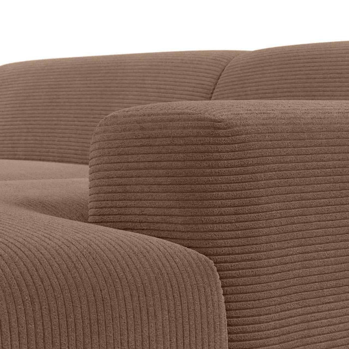 NADUVI Collection Nina Hoekbank Rechts - Ribstof - Hazelnootbruin