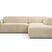 NADUVI Collection Nina Big Hoekbank Rechts - Ribstof - Crème