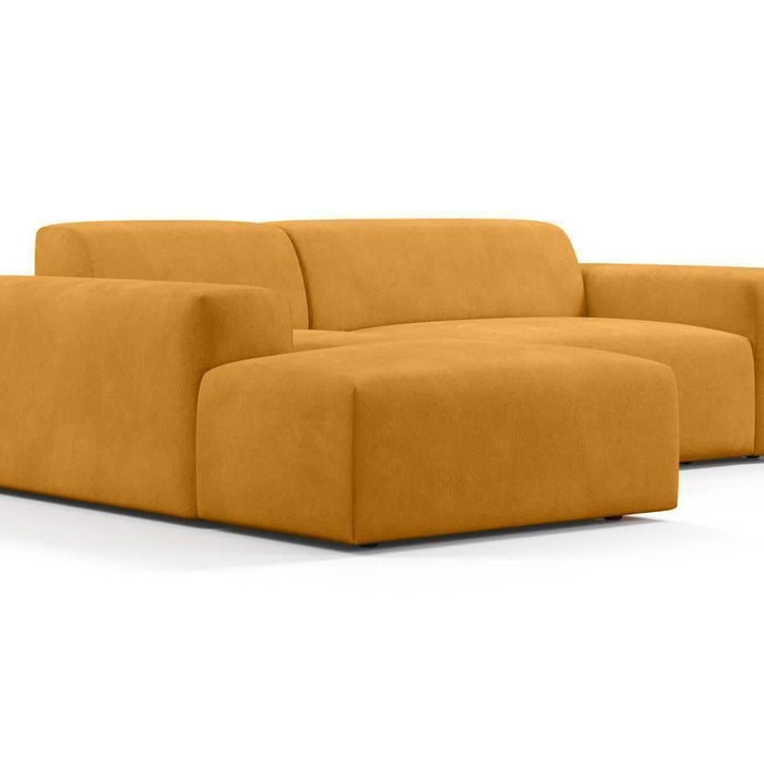 NADUVI Collection Nina Hoekbank Links - Velvet - Mosterdgeel