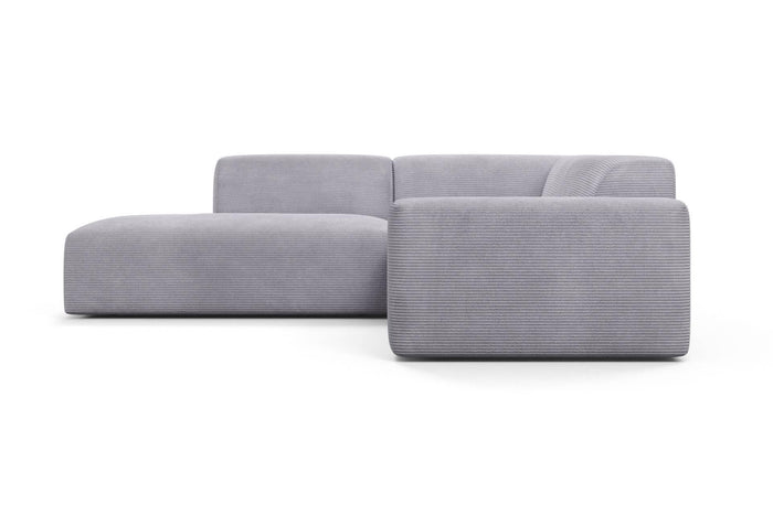 NADUVI Collection Nina Big Hoekbank Links - Ribstof - Lichtgrijs