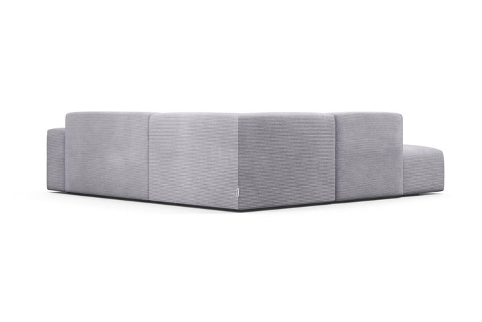 NADUVI Collection Nina Big Hoekbank Links - Ribstof - Lichtgrijs