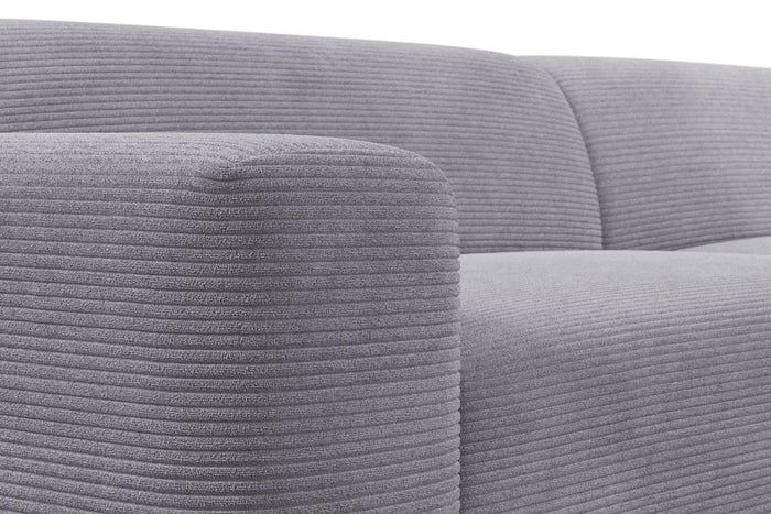 NADUVI Collection Nina Big Hoekbank Links - Ribstof - Lichtgrijs