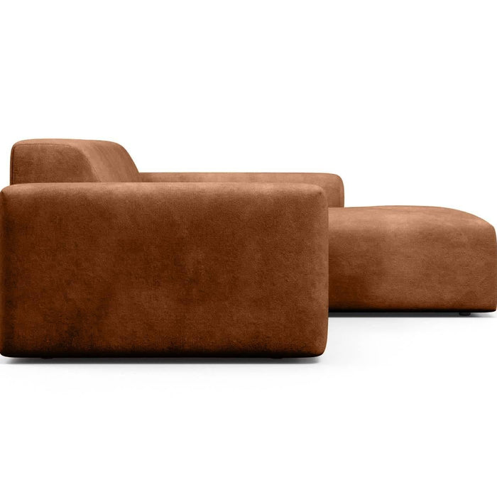 NADUVI Collection Nina Hoekbank Rechts - Velvet - Karamel bruin