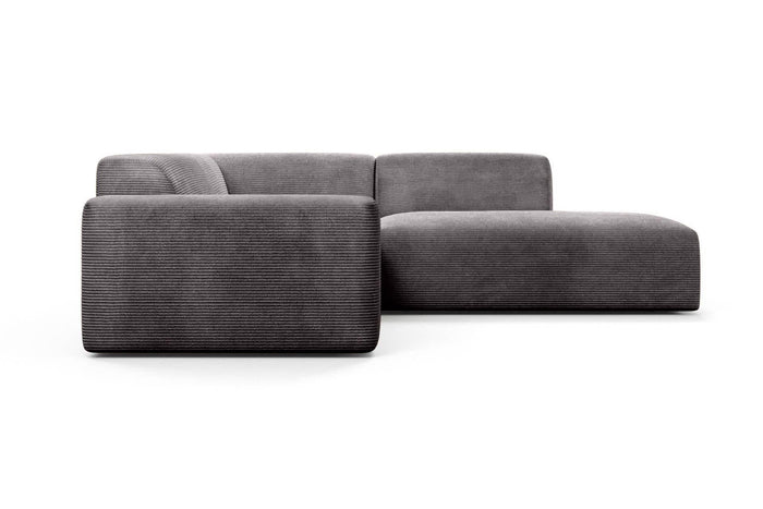 NADUVI Collection Nina Big Hoekbank Rechts - Ribstof - Grijs