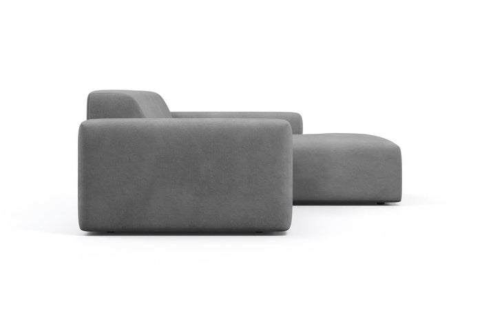 NADUVI Collection Nina Hoekbank Rechts - Velvet - Lichtgrijs