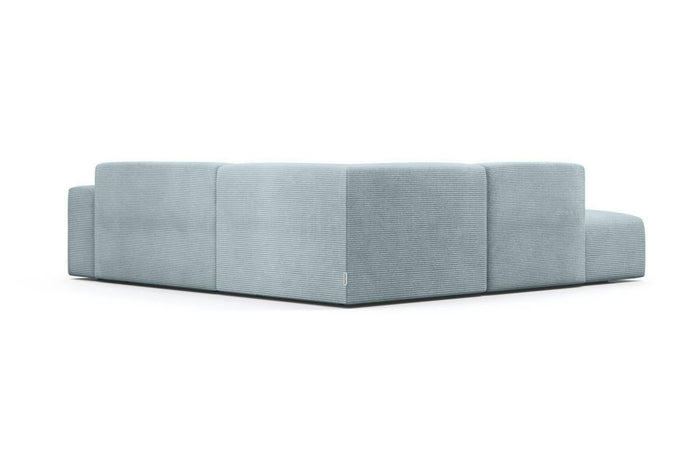 NADUVI Collection Nina Big Hoekbank Links - Ribstof - Grijsblauw