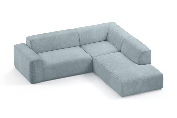 NADUVI Collection Nina Big Hoekbank Rechts - Ribstof - Grijsblauw