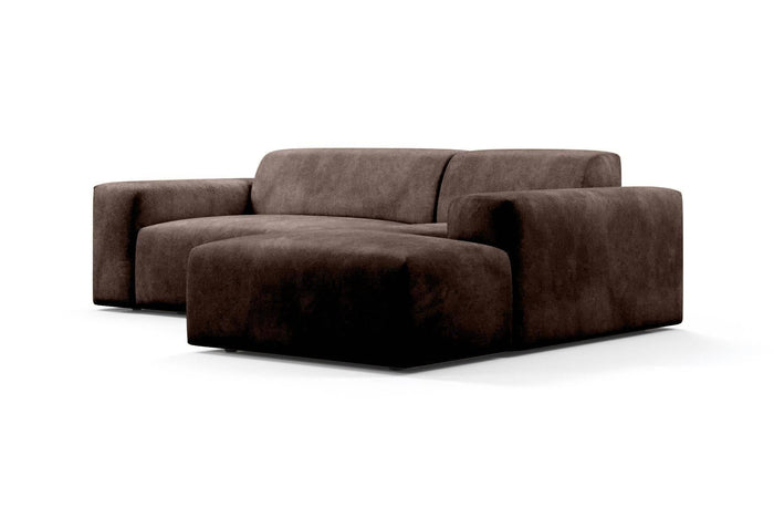 NADUVI Collection Nina Hoekbank Rechts - Velvet - Donkerbruin