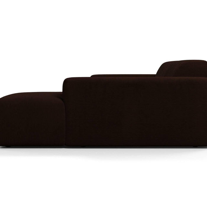 NADUVI Collection Nina Hoekbank Rechts - Ribstof - Donkerbruin