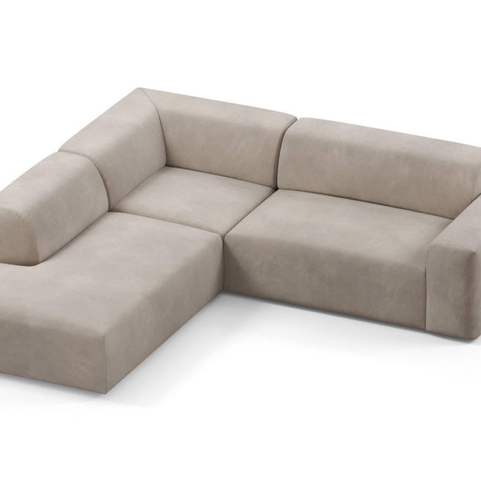 NADUVI Collection Nina Big Hoekbank Links - Velvet - Taupe