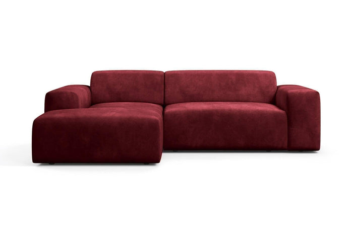 NADUVI Collection Nina Hoekbank Links - Velvet - Bordeauxrood