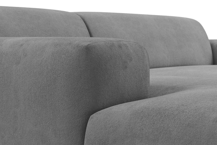 NADUVI Collection Nina Hoekbank Links - Velvet - Lichtgrijs