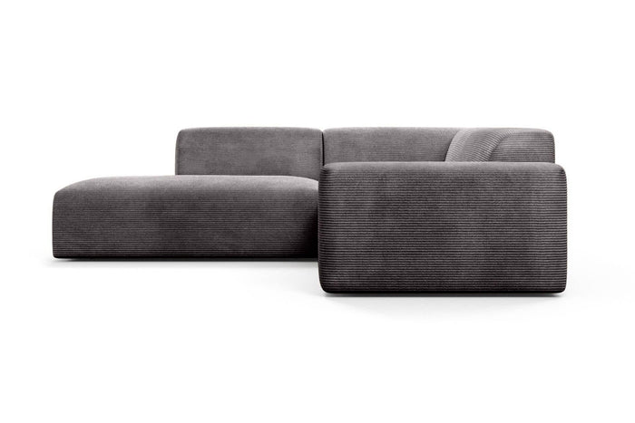 NADUVI Collection Nina Big Hoekbank Links - Ribstof - Grijs