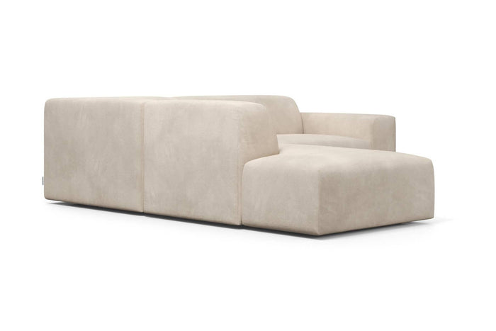 NADUVI Collection Nina Big Hoekbank Links - Velvet - Beige